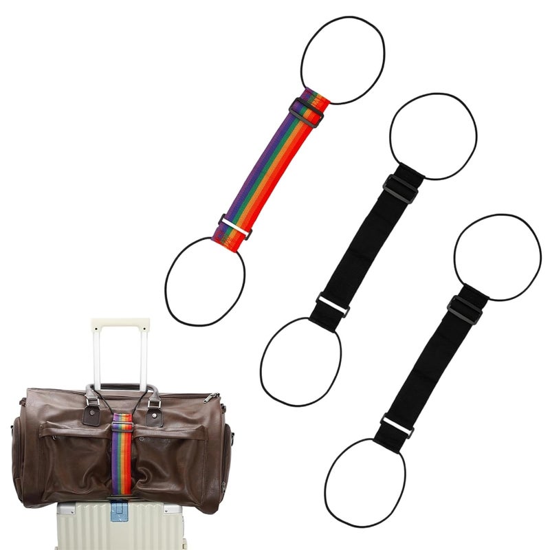 Aeenioy 3Pcs Luggage Straps for Suitcases,Luggage Strap, Adjustable Elastic Luggage Straps Bag Bungees for Carry Bag, Travel Belt Luggage Fixing Straps Clamping Strap, Travel Belt for Luggage Over Handle - Image 1