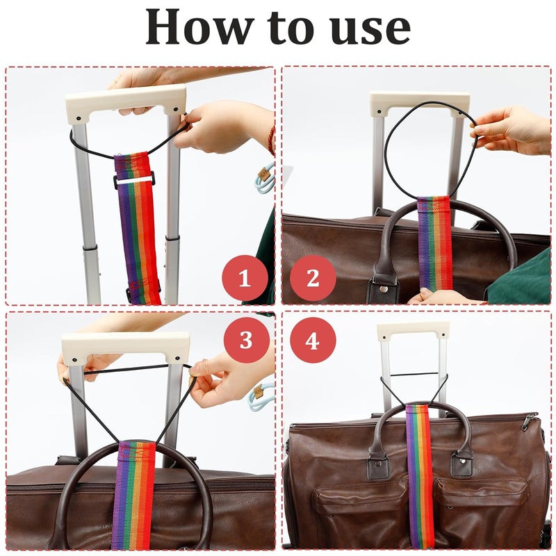 Aeenioy 3Pcs Luggage Straps for Suitcases,Luggage Strap, Adjustable Elastic Luggage Straps Bag Bungees for Carry Bag, Travel Belt Luggage Fixing Straps Clamping Strap, Travel Belt for Luggage Over Handle - Image 3