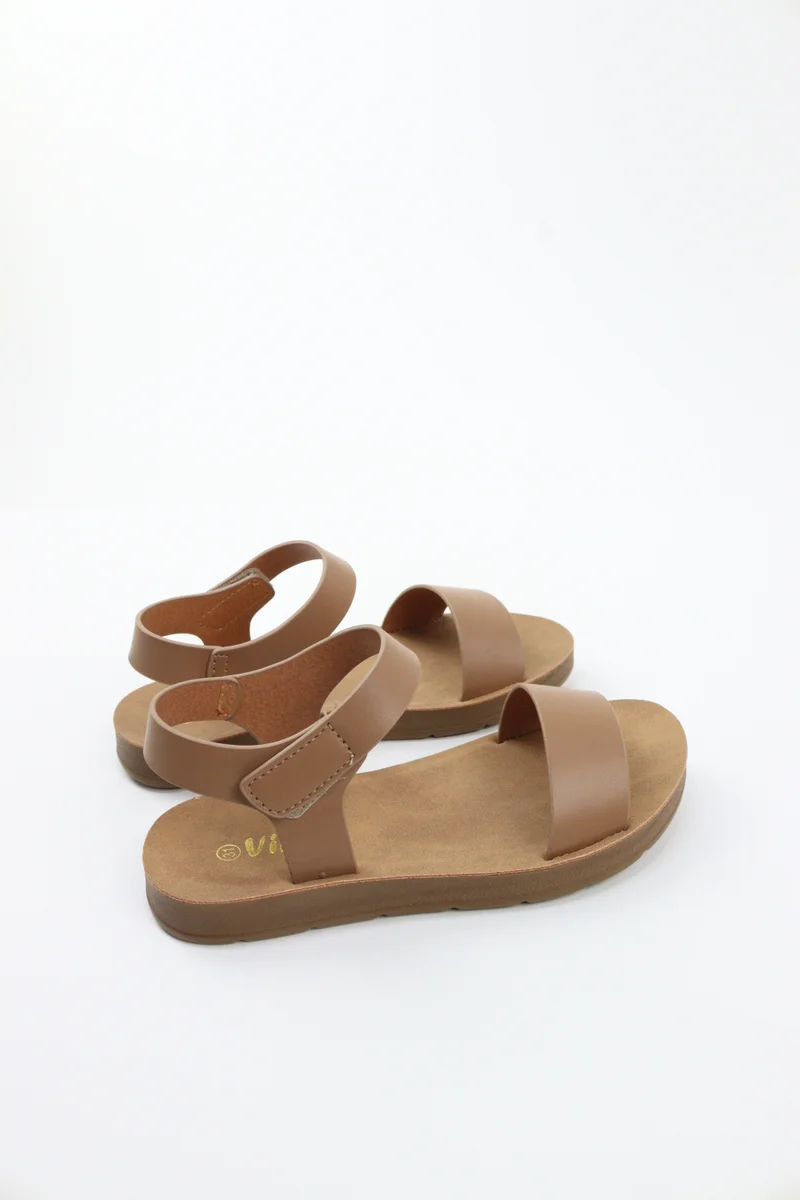 Viny KHAKI Viny Girls' Comfort Ankle Strap Sandals for Women | Best Price UAE