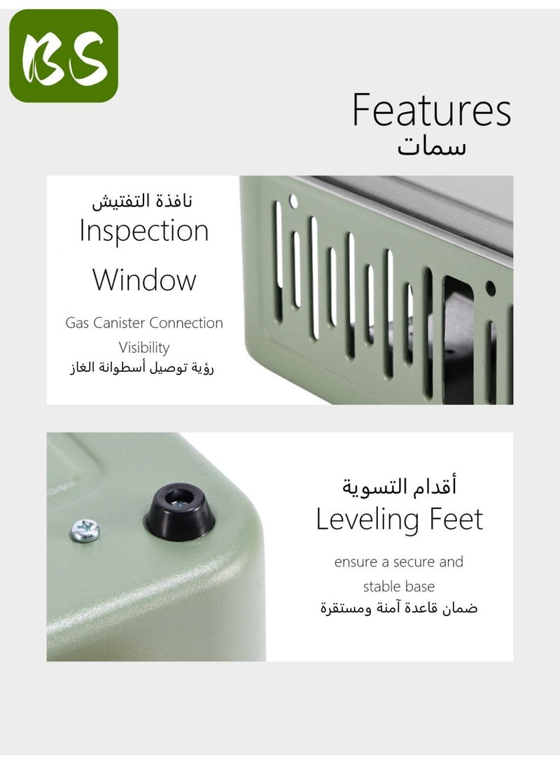 BS Ultra-light, portable, and versatile gas stove | Stable and windproof | Powerful flame and 3-second ignition | No power required | 75% smaller than conventional stoves | Suitable for camping, fishing, and indoor cooking - Image 4