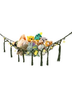 Stuffed Animal Net Or Hammock Jumbo With Warm White Led String Star Lights Wall Hooks Stuffed Animal Hammock Squishmallow Net Corner Net For Stuffed Animals For Wall (X Large Army Green)