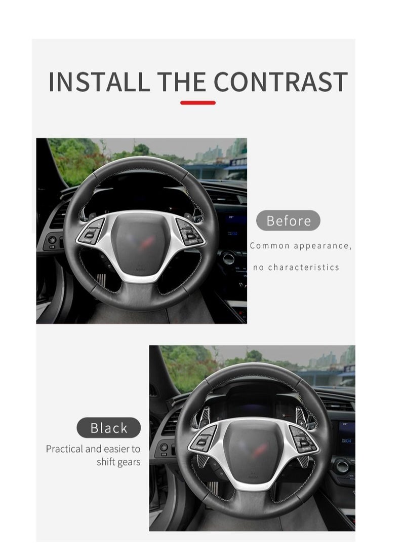 Generic Original Carbon Fiber Steering Wheel Paddle Shifter Fit For Chevrolet 2016-2019 Camaro C7 - Black  - Image 3