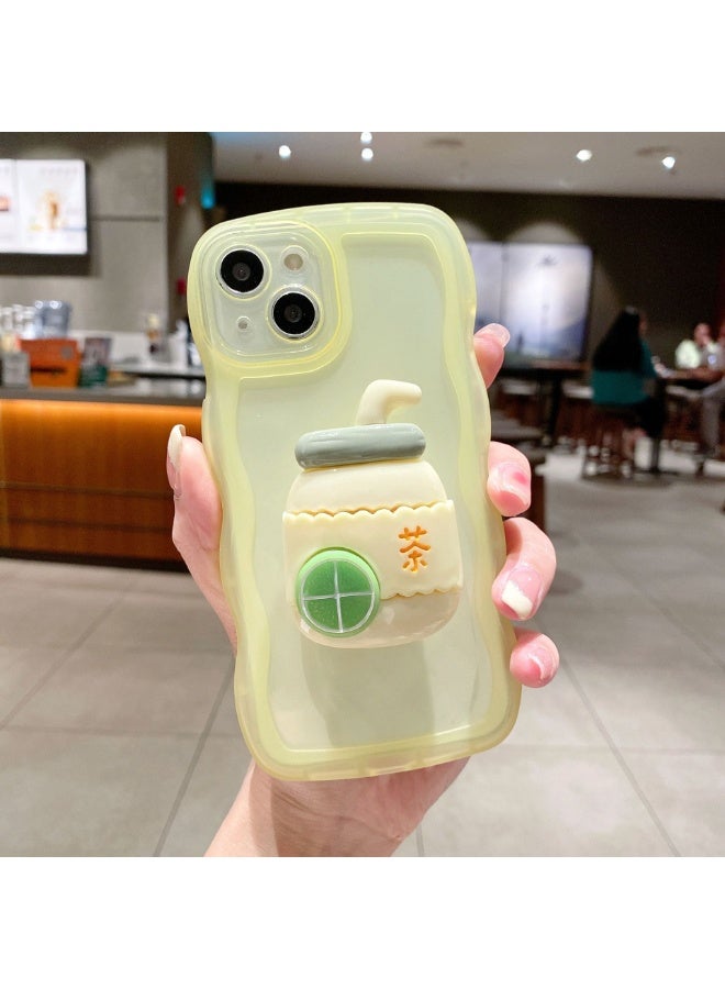 NIBEMINENT Beverage Holder Protective TPU Case Cover For iPhone 16 Pro, Yellow