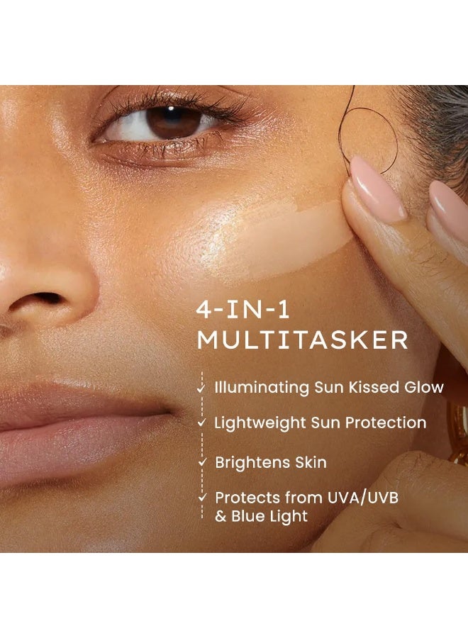 Hyphen Golden Hour Glow Sunscreen Spf 50 Pa++++ Dewy Glow & Bright Skin| Vitamin C Rich-10% Kakadu Plum & Peptides| Winter Sunscreen Moisturizer for Women & Men|Lightweight & Non Greasy, Uv & Blue Light Protection|Dry & All Skin Types - 40G - Image 3