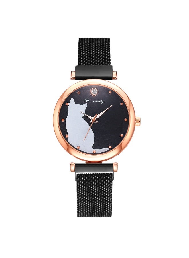 ريناندي مجموعات ساعات نسائية، 5 قطع مجموعة ساعات نسائية فاخرة وحديثة سوار من السبائك ساعة يد نسائية كوارتز سوار من السبائك - Image 2