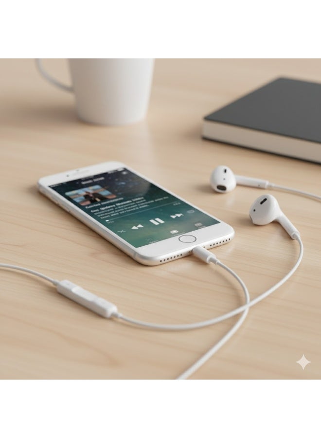 TG-HF68 Wired Headphones with Microphone - Strong Stereo Sound and Deep Bass - White - Image 2