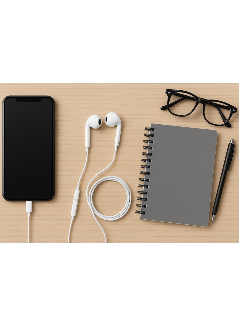 TG-HF68 Wired Headphones with Microphone - Strong Stereo Sound and Deep Bass - White - Image 3