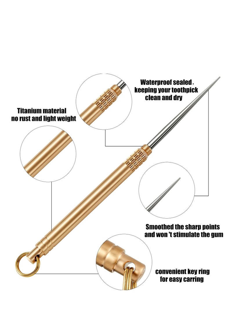 Portable Metal Toothpicks Eco-Friendly Pocket Toothpick Metal Toothpick Holder for Outdoor Camping Picnic Travel - Image 1