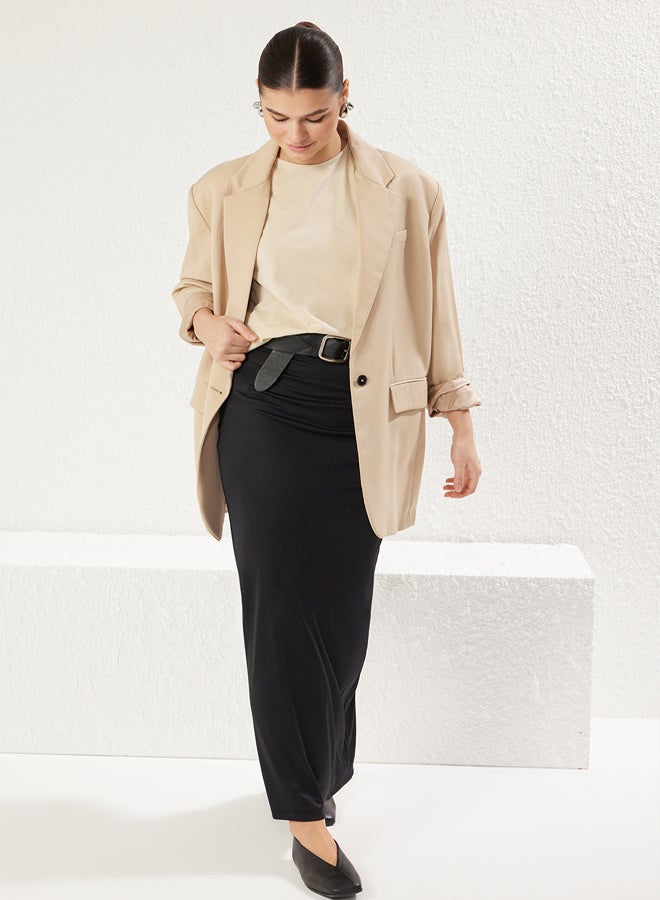 trendyol Black-Skin Slit Detail Sleeveless Knitted Undershirt T-Shirt - Image 3