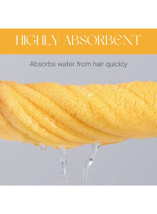 LCBD Microfiber Hair Towel Wrap for Kids Yellow Bear Dry Hair Cap Suck Water Absorbent Quick Girls Boys Hair Drying Towel Lightweight Bouncy Hat Headscarf - Image 4