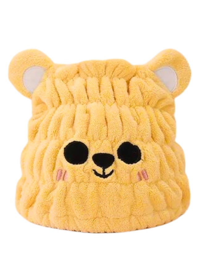 LCBD Microfiber Hair Towel Wrap for Kids Yellow Bear Dry Hair Cap Suck Water Absorbent Quick Girls Boys Hair Drying Towel Lightweight Bouncy Hat Headscarf - Image 2