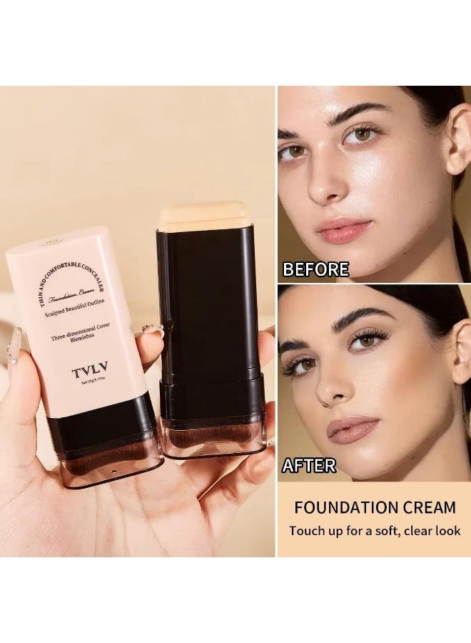 TVLV No. 02 Stick Foundation and Concealer – Hydrating Serum with a Natural Finish and Even Skin Tone for Women - Image 4