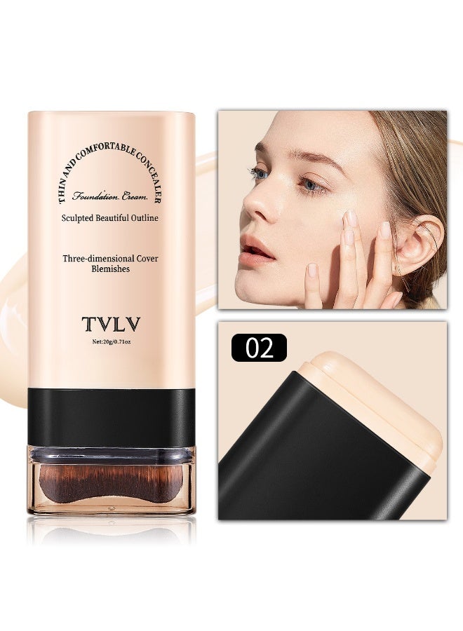 TVLV No. 02 Stick Foundation and Concealer – Hydrating Serum with a Natural Finish and Even Skin Tone for Women - Image 1