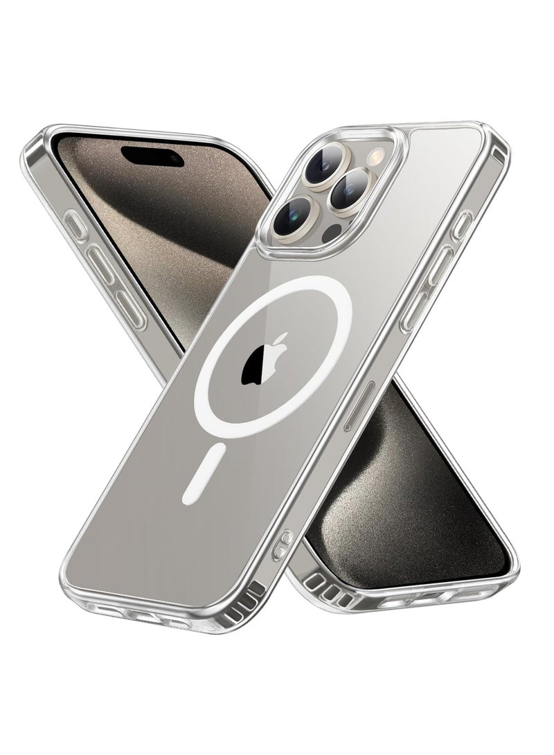 Case Magnetic Transparent protection cover Compatible with iPhone 15 Pro Max with non-slip edges, anti-yellowing and Support MagSafe Wireless Charging (iPhone 15 Pro Max) - Image 1