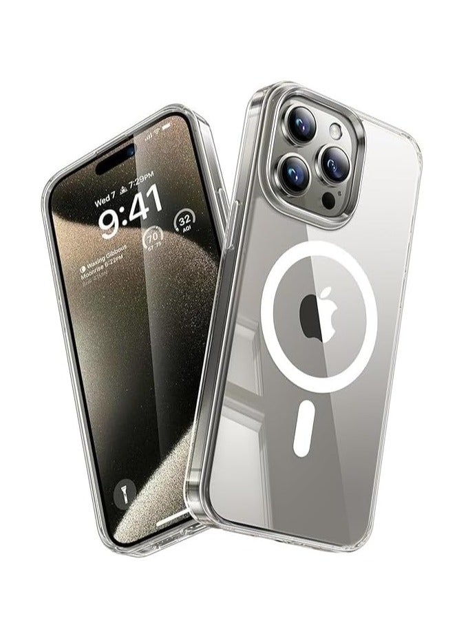 Case Magnetic Transparent protection cover Compatible with iPhone 15 Pro Max with non-slip edges, anti-yellowing and Support MagSafe Wireless Charging (iPhone 15 Pro Max) - Image 2