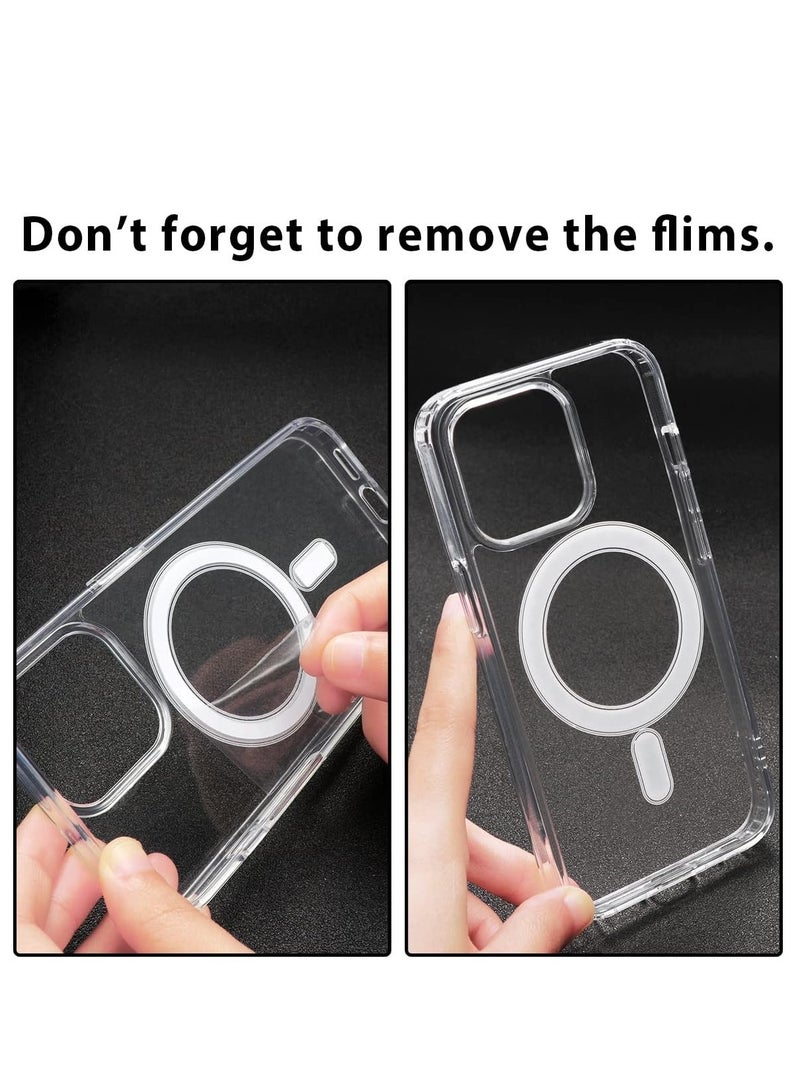 Case Magnetic Transparent protection cover Compatible with iPhone 15 Pro Max with non-slip edges, anti-yellowing and Support MagSafe Wireless Charging (iPhone 15 Pro Max) - Image 5