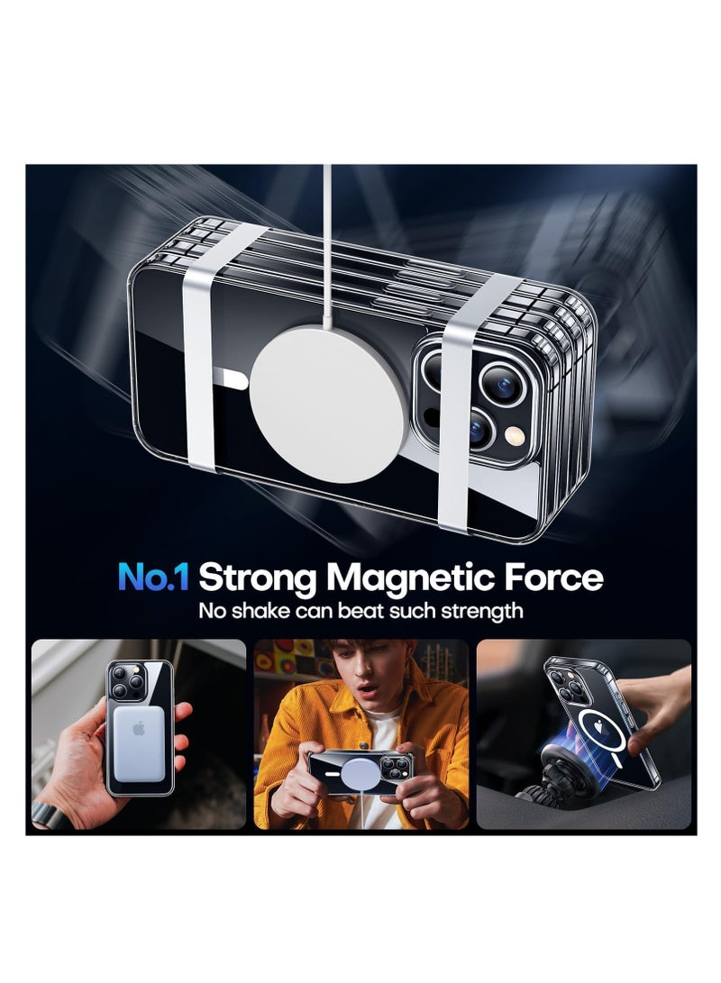 Case Magnetic Transparent protection cover Compatible with iPhone 15 Pro Max with non-slip edges, anti-yellowing and Support MagSafe Wireless Charging (iPhone 15 Pro Max) - Image 3