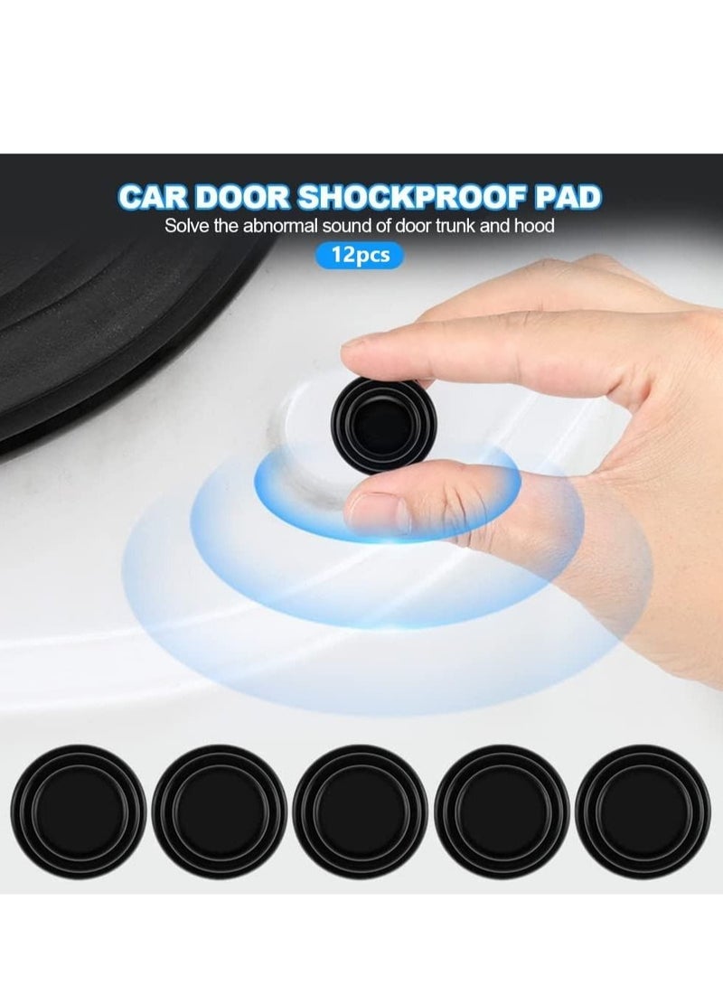 Captaintech 12PCS Car Door Shock Absorber Gasket,Car Door Protector Stickers,Buffer Bumper Cushion Car Door Shock Absorbing PVC Cushion Anti-Collision Gasket Car Accessories Decoration Sticke - Image 2