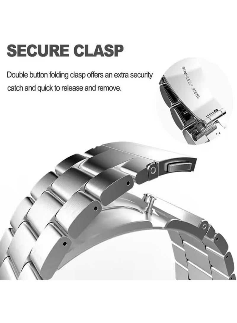 اووكاي متوافق مع ساعة هواوي واتش فيت 4 برو/فيت 4/فيت 3، سوار ساعة من الفولاذ المقاوم للصدأ، حزام معصم بديل معدني، متوافق مع ساعة هواوي واتش فيت للرجال والنساء (فضي) - Image 4