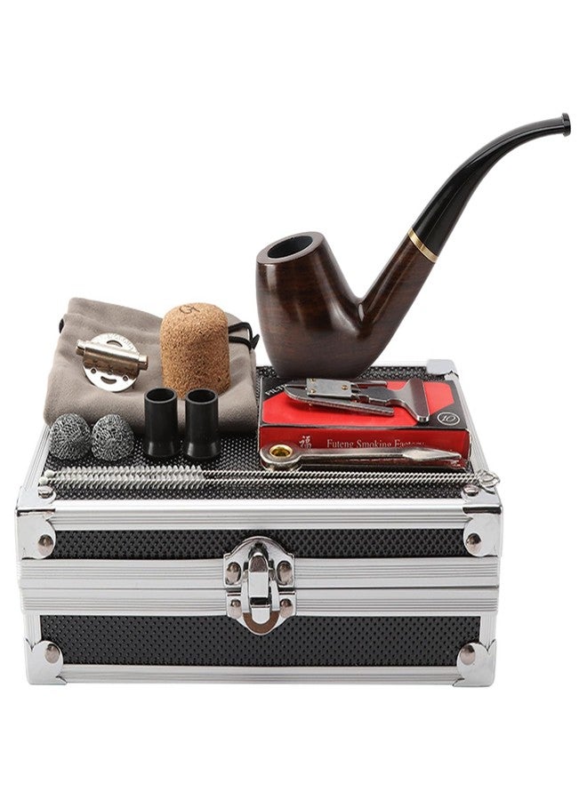 Hurifeng Smoking Pipe Kit with Case, Tobacco Pipe Starter Set for Beginners, Complete Pipe Set with Accessories, Portable Pipe Kit Gift Set for Men (Wood) - Image 1