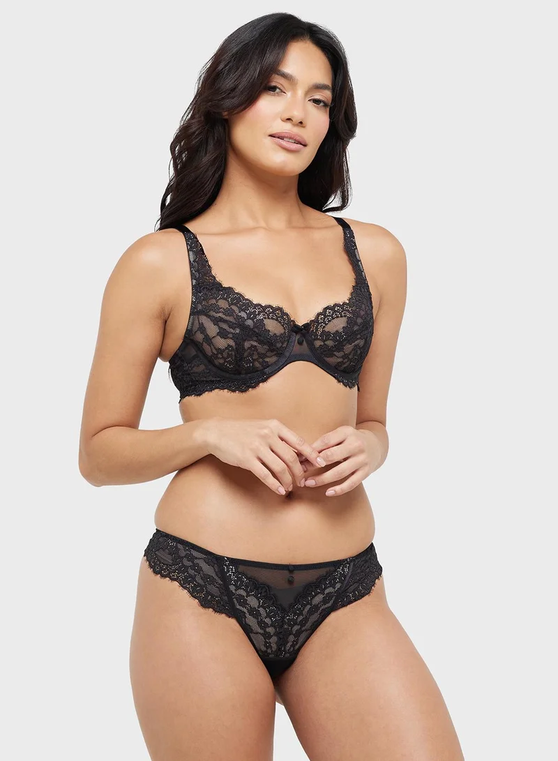 هانك مولر Lace Detail Bra and Thong