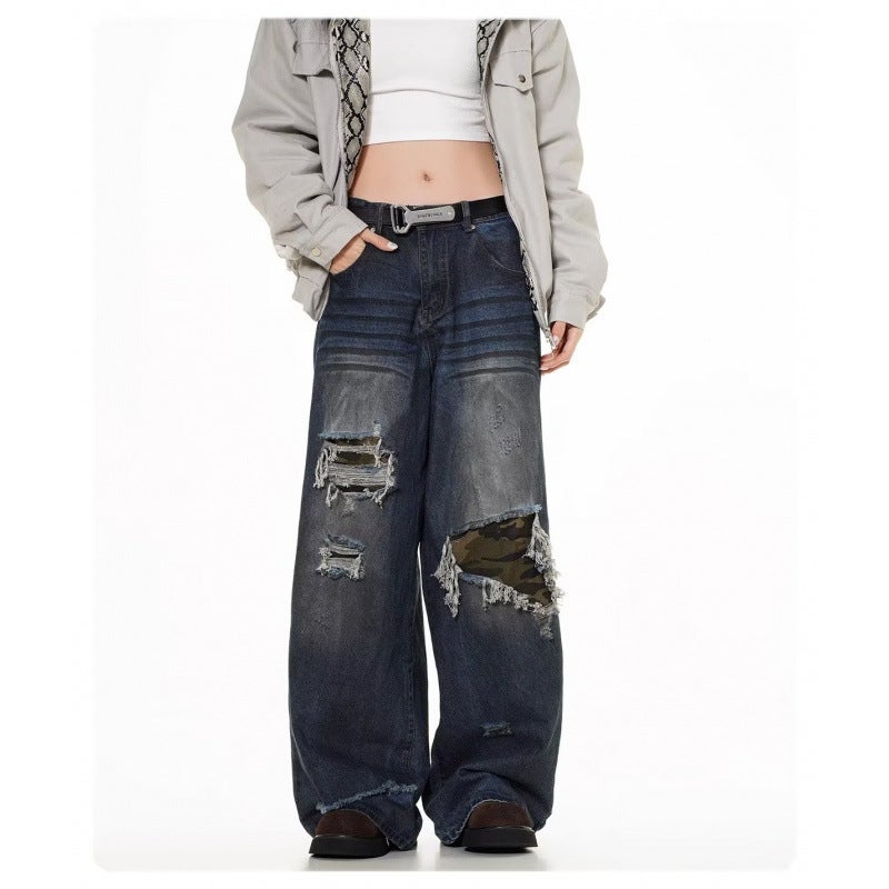 Unisex Classic Denim Jeans Loose Fit Daily Outdoor Wear - Image 1