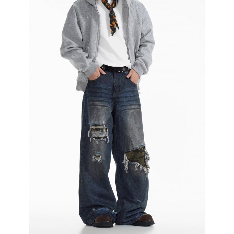 Unisex Classic Denim Jeans Loose Fit Daily Outdoor Wear - Image 3