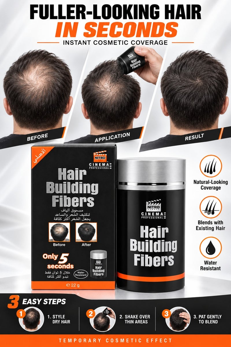 NITRO CANADA Hair Building Fibers Dark Brown 22g - Image 3