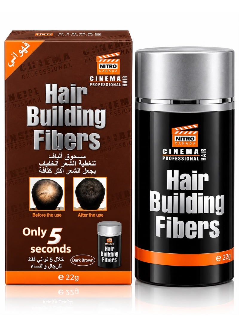 NITRO CANADA Hair Building Fibers Dark Brown 22g - Image 1