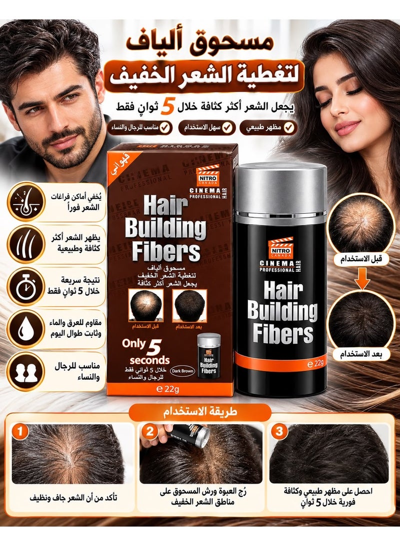 NITRO CANADA Hair Building Fibers Dark Brown 22g - Image 5