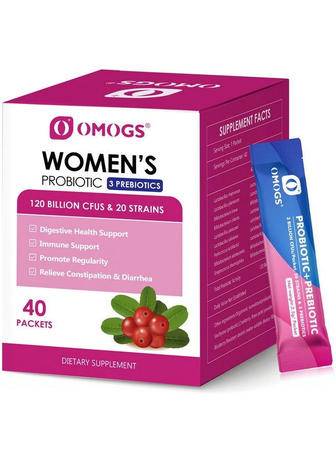 OMOGS Women's Probiotic,120-Billion-CFUs, 18 Strains, with 3 Prebiotics and Cranberry Extract, Help for Immune Booster, Digestive Health, Gut Health and Vaginal Health - Image 1