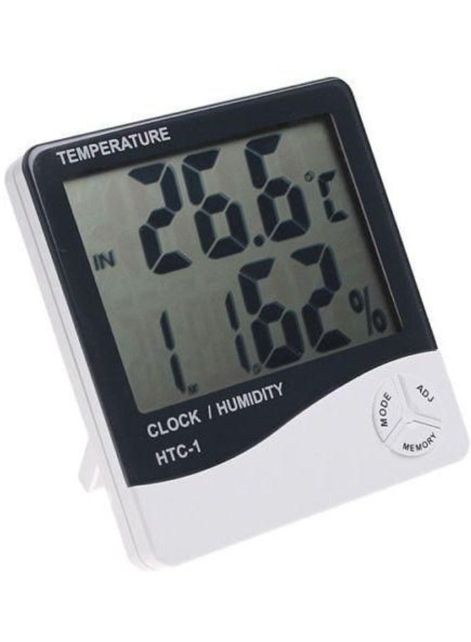 الجهاز الذكي ميزان حرارة إلكتروني لقياس درجة الحرارة والرطوبة مع ساعة وشاشة LCD - Image 5