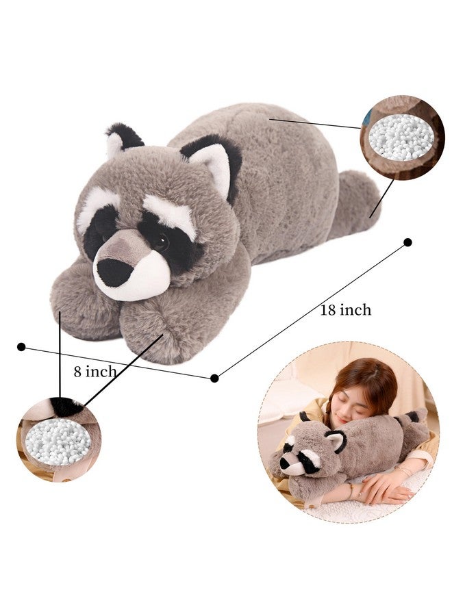 ARELUX Soft 18in Raccoon Stuffed Animals: Raccoon Plush Cute Cuddly Body Pillow Hug Sleeping Fluffy Wild Animal Toys Bed Decor Plushie Doll Friends Family Member - Image 2