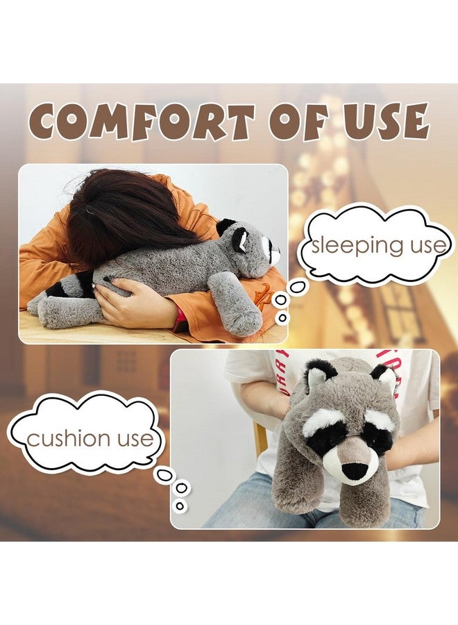 ARELUX Soft 18in Raccoon Stuffed Animals: Raccoon Plush Cute Cuddly Body Pillow Hug Sleeping Fluffy Wild Animal Toys Bed Decor Plushie Doll Friends Family Member - Image 3