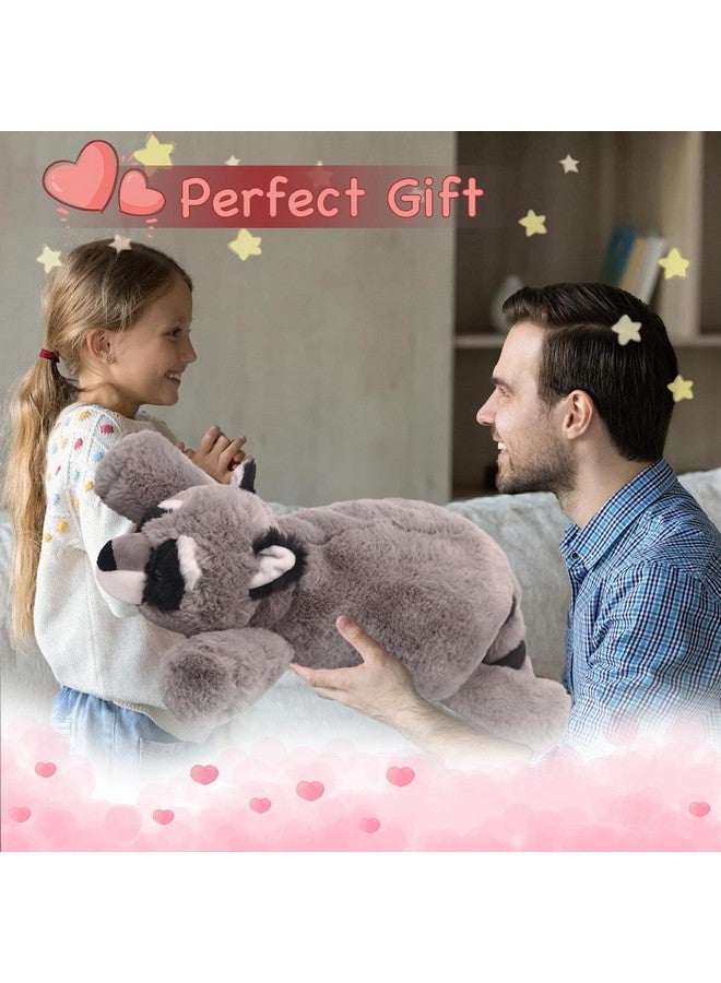 ARELUX Soft 18in Raccoon Stuffed Animals: Raccoon Plush Cute Cuddly Body Pillow Hug Sleeping Fluffy Wild Animal Toys Bed Decor Plushie Doll Friends Family Member - Image 5
