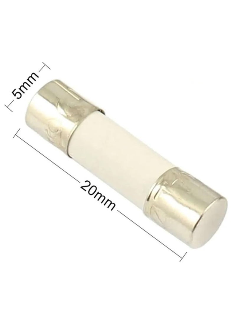 Lucky Sky Ceramic Fuse 5x20mm (1A–30A) – Fast Blow Type, High Temperature Resistant – Pack of 100 – for Electrical and Electronic Use  - Image 2