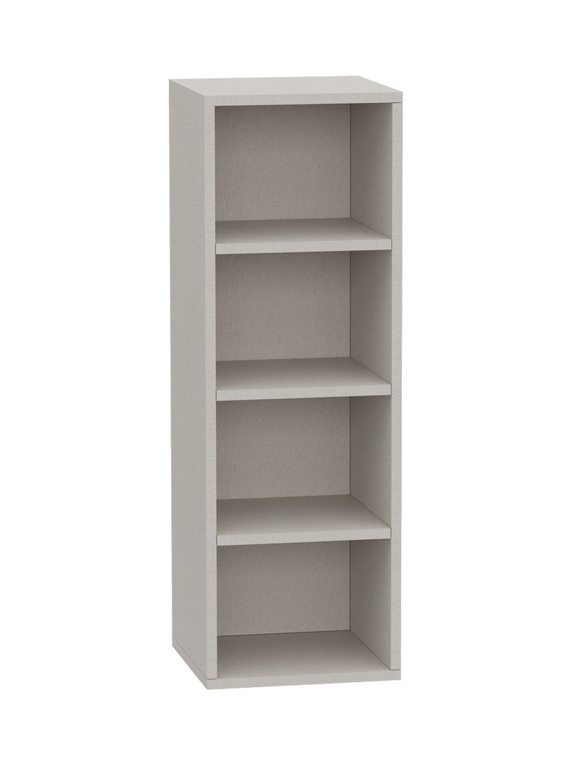 Mahmayi Mahmayi Wooden Storage Display Shelves 4-Tier Freestanding, Box Shelves, Top Shelf for Decoration Ideal for Storing and Displaying your possessions - Light Grey - Image 1