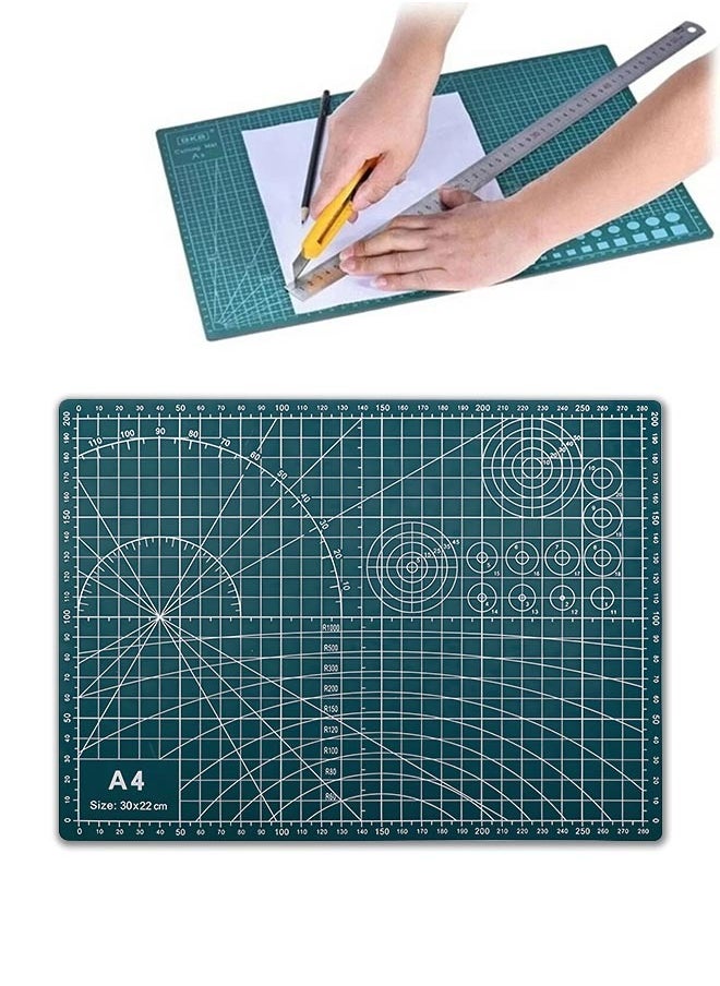 Generic Self Healing Cutting Mat A4 Double Sided Craft Cutting Board PVC Art Engraving Board Paper Carving Pad Grid with scale High Elasticity Toughness for Art Tool Scrapbooking Quilting Sewing DIY  - Image 1