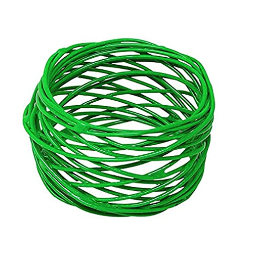 SKAVIJ Handmade Twisted Wire Mesh Napkin Rings Holders Decor Dinner Party Wedding Thanksgiving Christmas Gathering (Green 12pcs) - Image 5