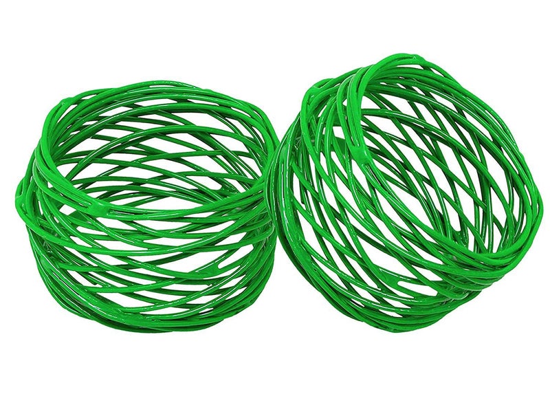 SKAVIJ Handmade Twisted Wire Mesh Napkin Rings Holders Decor Dinner Party Wedding Thanksgiving Christmas Gathering (Green 12pcs) - Image 2