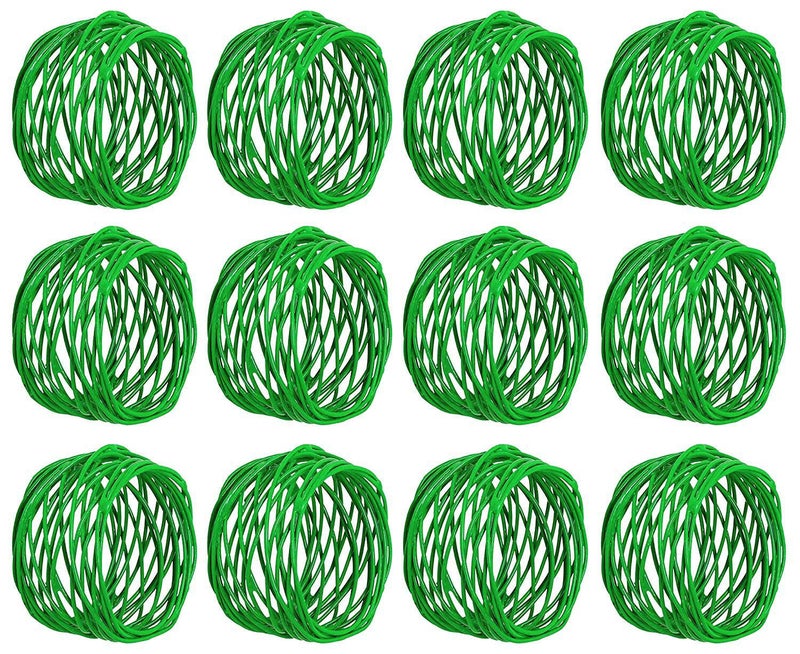 SKAVIJ Handmade Twisted Wire Mesh Napkin Rings Holders Decor Dinner Party Wedding Thanksgiving Christmas Gathering (Green 12pcs) - Image 4