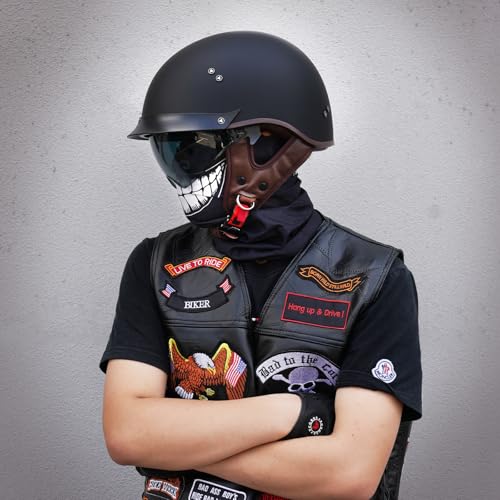 VCOROS Half Helmet Motorcycle F07 Open Face DOT Approved Helmet - Image 5