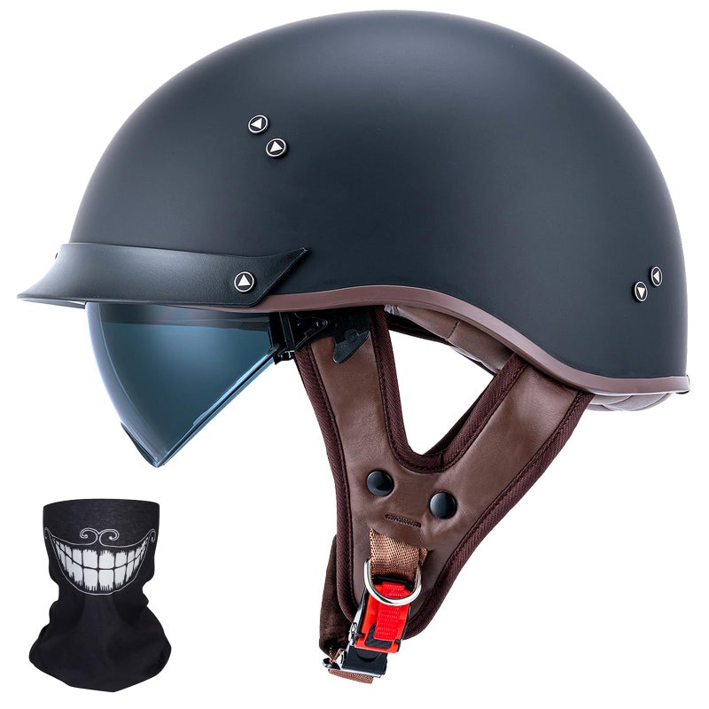 VCOROS Half Helmet Motorcycle F07 Open Face DOT Approved Helmet - Image 2