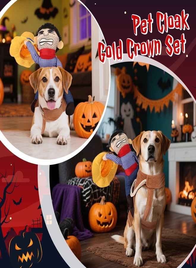 Skicuff زي راعي البقر للكلاب من سكيكوف، أزياء هالوين للكلاب، ملابس مبتكرة ومضحكة على طراز الفارس مع دمية وقبعة، زي حفلة هالوين للحيوانات الأليفة (مقاس صغير) - Image 2