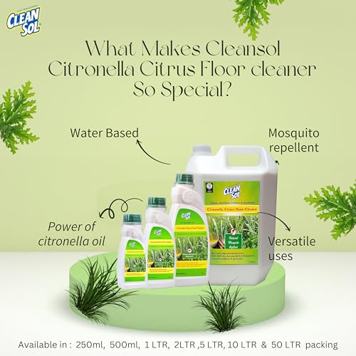 Cleansol Citronella Citrus Floor Cleaner – 2 L | Natural Disinfectant & Pet‑Safe Herbal Cleaner | Mosquito‑Repellent & Multipurpose Surface Cleaner - Image 4