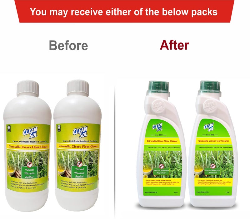 Cleansol Citronella Citrus Floor Cleaner – 2 L | Natural Disinfectant & Pet‑Safe Herbal Cleaner | Mosquito‑Repellent & Multipurpose Surface Cleaner - Image 3