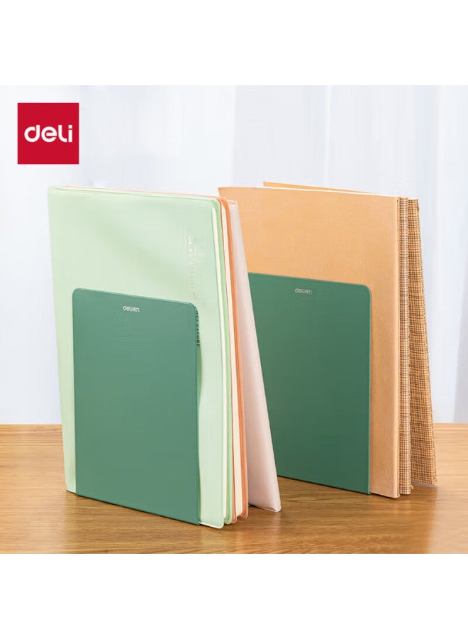 Deli 18cm High Minimalist Metal Desktop Bookend Organizer Shelf, Desk Book Holder, Book Stop Clip, 2 Pieces/green 78650 - Image 1