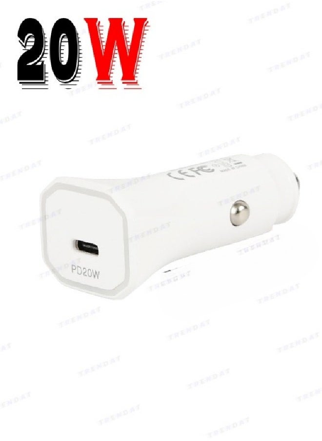 Generic - Car charger head (20W) with Type C port, compatible with iPhone phones - Image 1