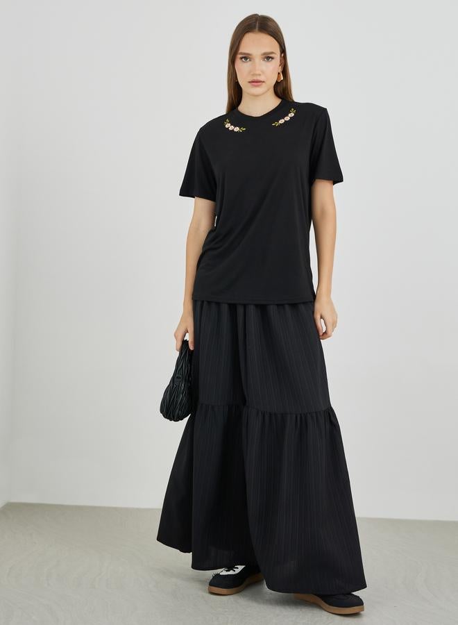 Take Two Embroidery Detail Oversized T-Shirt - Image 2