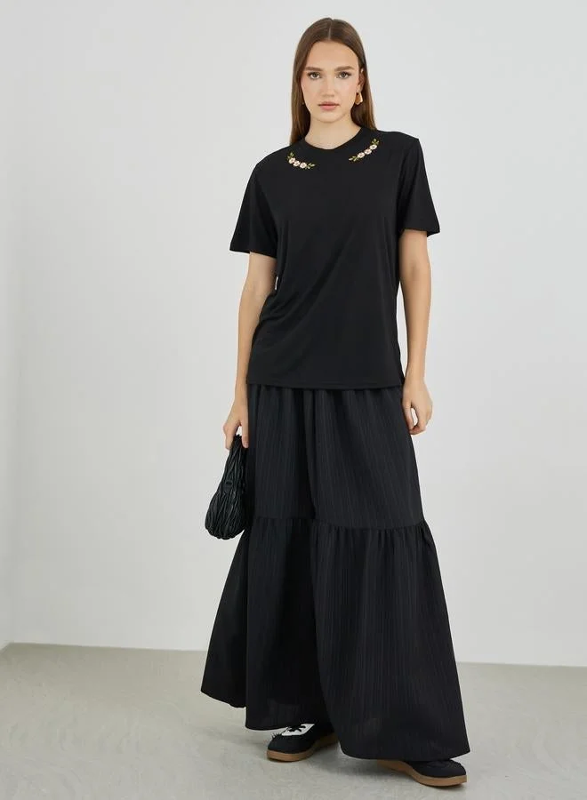 Take Two Take Two Embroidery Detail Oversized T-Shirt